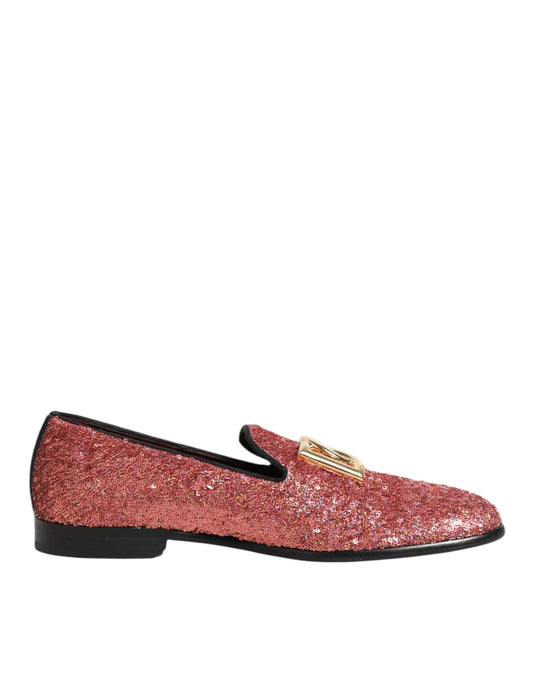 Dolce & Gabbana – Loafer mit Pailletten in Rosa – Formelle Kleidung für Herren