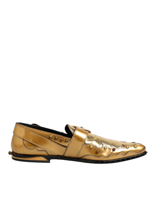 Dolce & Gabbana – Monkstraps aus goldenem Leder für formelle Anlässe