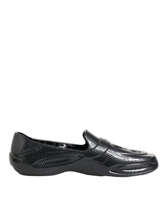 Dolce & Gabbana – Schwarze Gummi-Slides mit niedrigem Oberteil