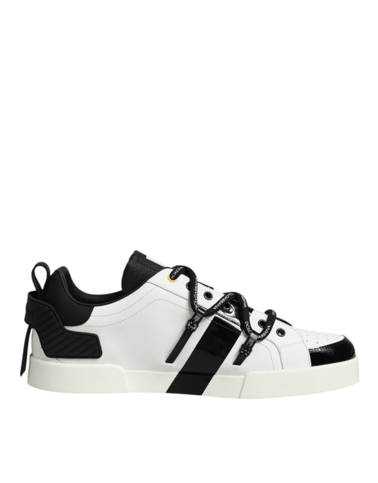 Dolce & Gabbana – Portofino-Sneakers aus weißem Leder mit Logo