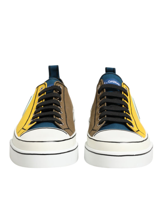 Dolce & Gabbana Mehrfarbige Low-Top-Sneakers mit Logo aus Baumwolle