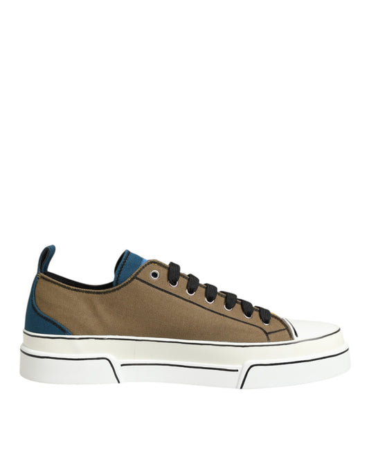Dolce & Gabbana Mehrfarbige Low-Top-Sneakers mit Logo aus Baumwolle