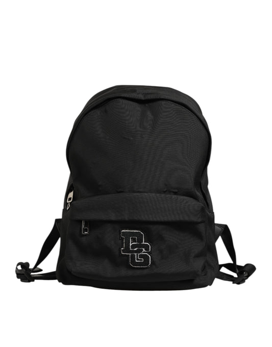 Dolce & Gabbana – Schwarzer Nylon-Rucksack mit DG-Patch, für die Schule und Reisen