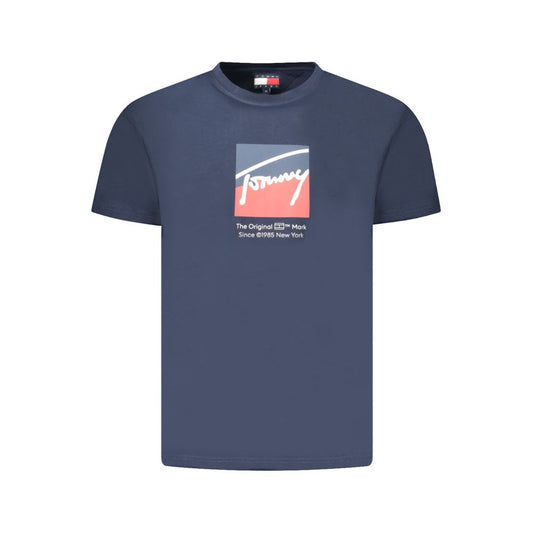 Tommy Hilfiger – Blaues Baumwoll-T-Shirt