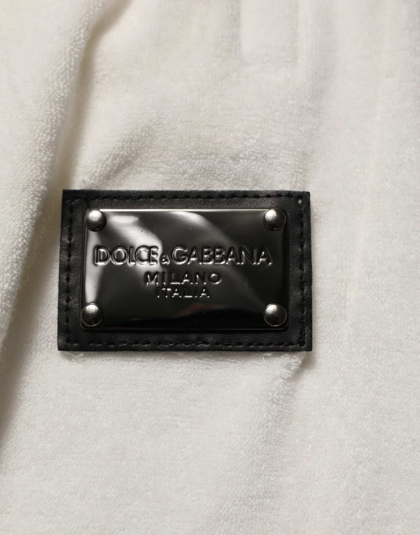 Dolce & Gabbana – Weiße Bermudashorts aus Baumwolle mit Logo-Plakette für Herren