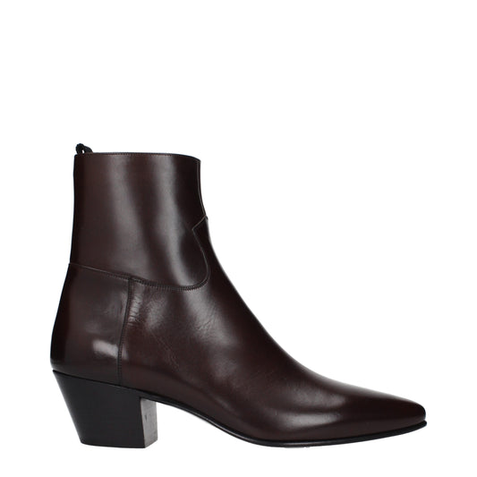 Rote Lederstiefeletten von Celine