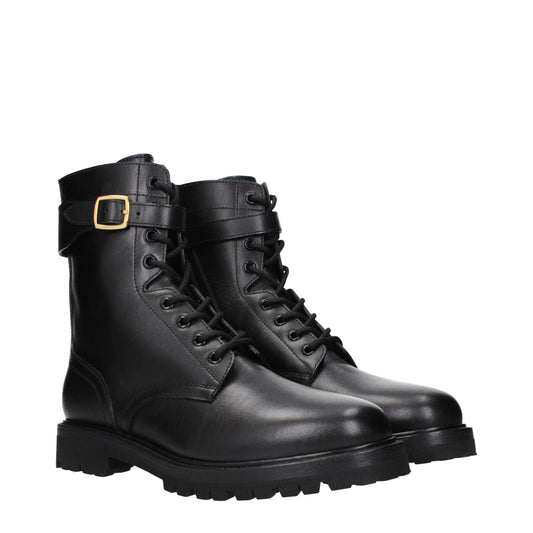 Schwarze Lederstiefeletten von Celine