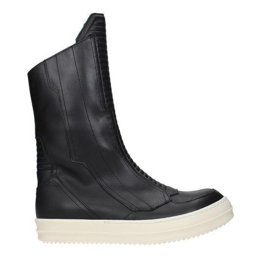 Rick Owens – Schwarze Lederstiefeletten