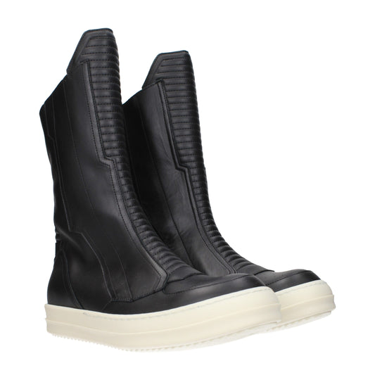 Rick Owens – Schwarze Lederstiefeletten