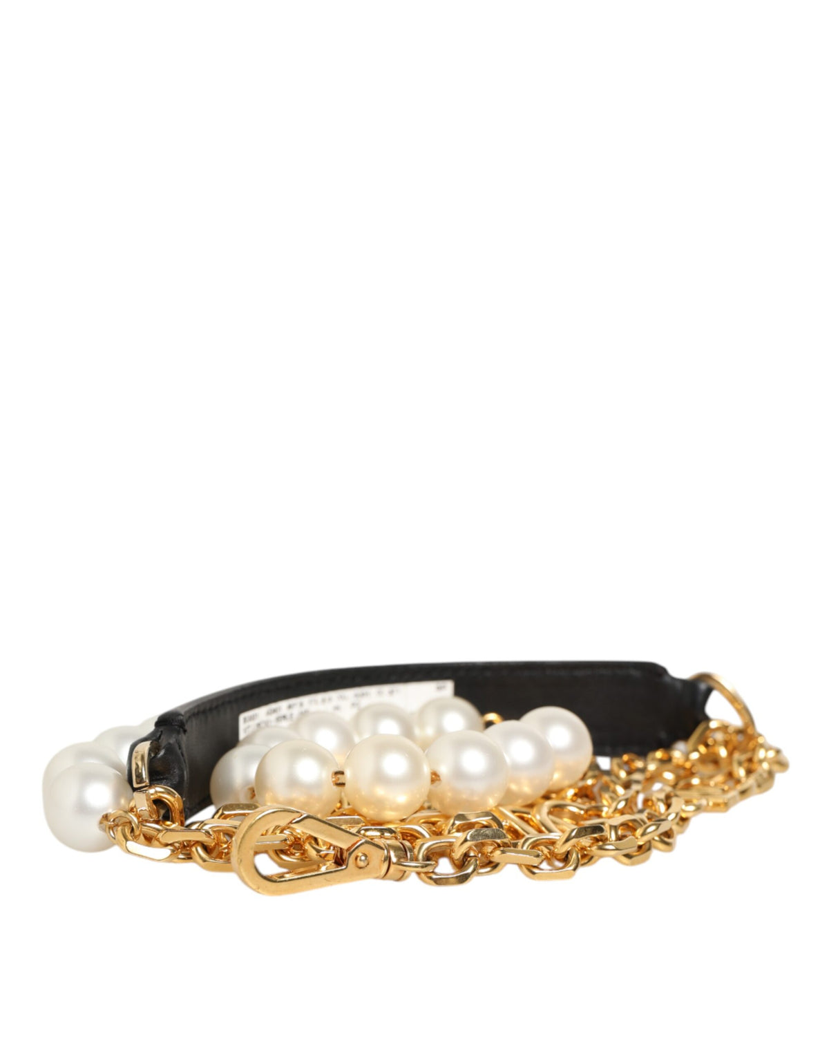 Dolce & Gabbana Schwarzes Leder Gold Kette Tasche Zubehör Schultergurt