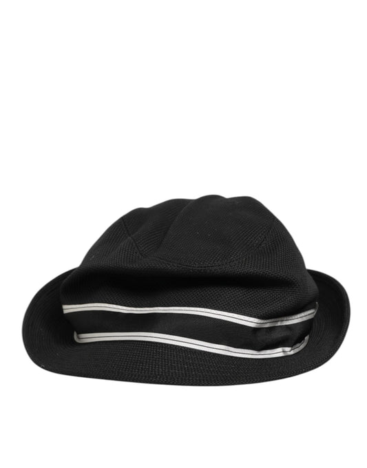 Dolce & Gabbana – Fedora-Hut mit schwarzem Baumwollfutter und gepunktetem Futter