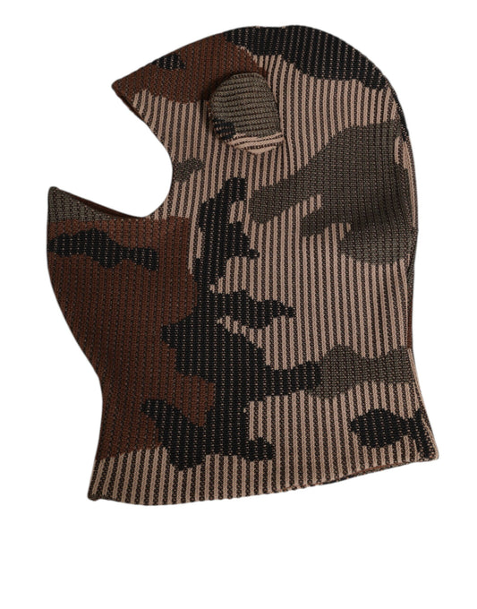 Dolce & Gabbana Mehrfarbige Camouflage Sturmhaube Maske Herren Mütze Einheitsgröße