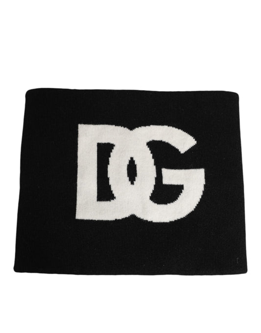 Dolce & Gabbana Schwarzer D&G Logo Kaschmir Strickschal für Herren in Einheitsgröße