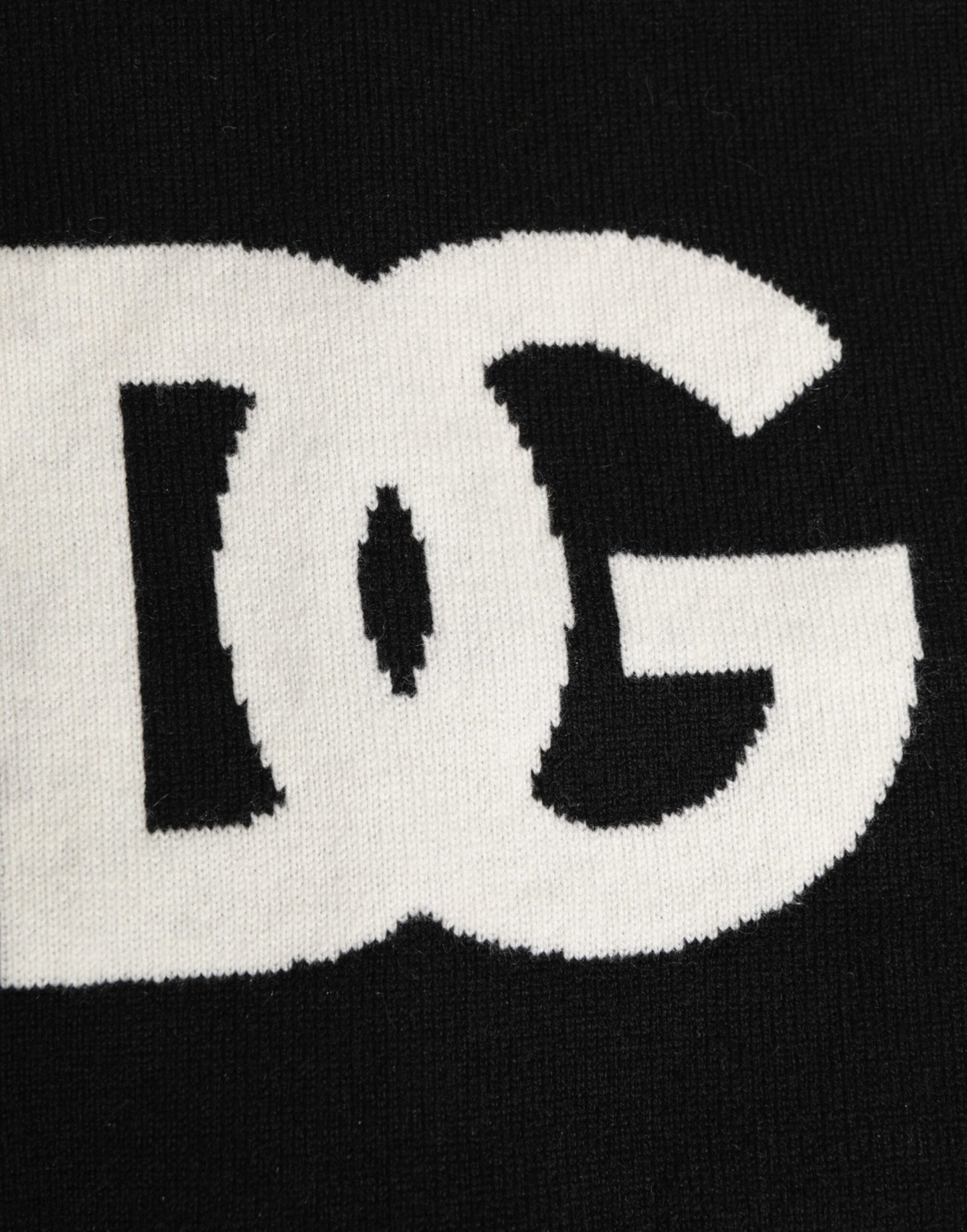 Dolce & Gabbana Schwarzer D&G Logo Kaschmir Strickschal für Herren in Einheitsgröße