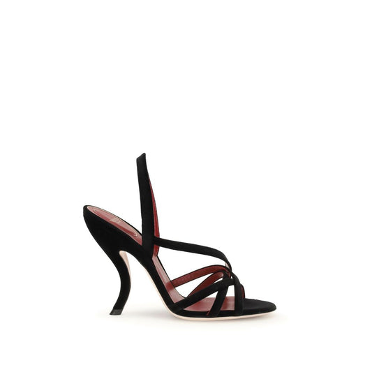 Valentino Garavani Sandalen mit Stilettoabsatz aus schwarzem Samt