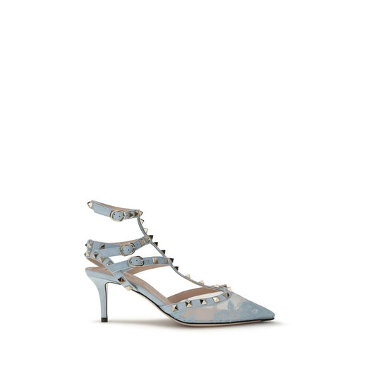 Valentino Garavani Hellblaue Stoff-Pumps mit hohem Absatz