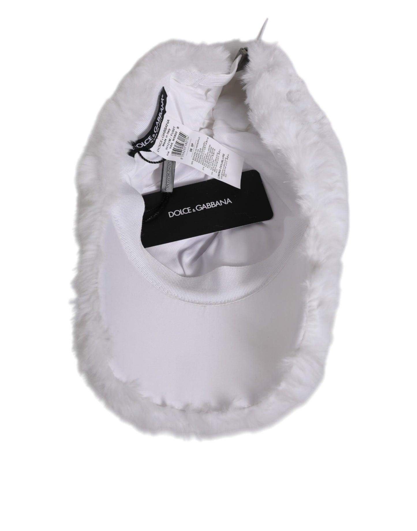 Dolce & Gabbana Weiße Modacryl-Rapper-Männer-Baseballmütze