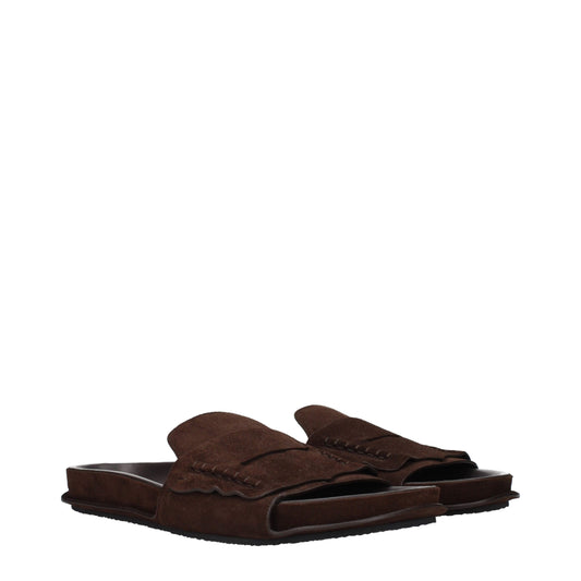 Jacquemus Brown Leather Slippers