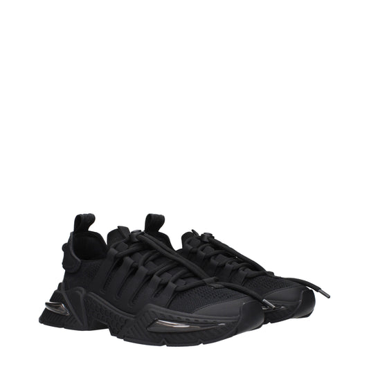 Dolce & Gabbana Black Fabric Athletic Sneakers