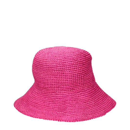 Max Mara Hut aus rosafarbenem Raffiastroh