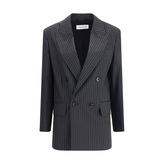 Max Mara Schwarzer Blazer aus Fleecewolle