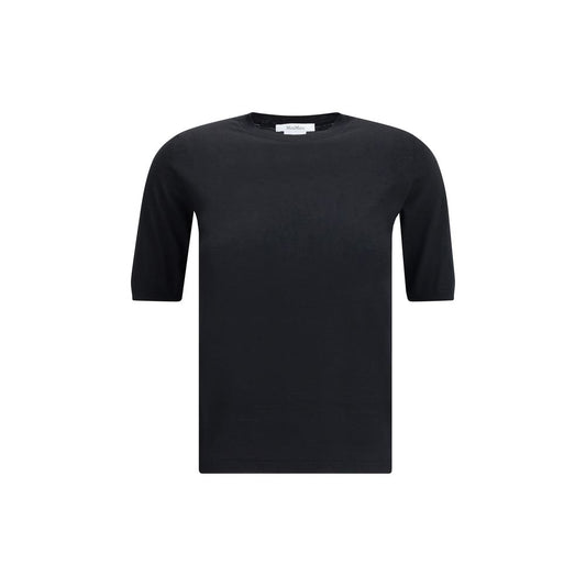 Max Mara Schwarzes Fleece-Oberteil aus Wolle