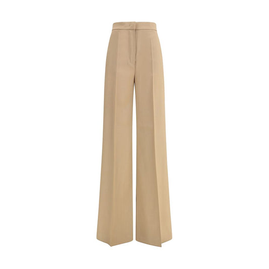 Max Mara Freizeithose aus beigefarbenem Fleece-Wollstoff