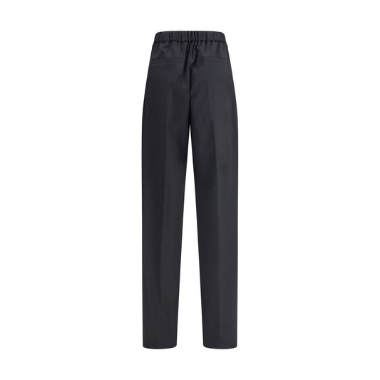 Max Mara Schwarze Fleece-Woll-Freizeithose