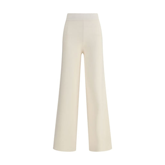 Max Mara Cremefarbene Viskose-Freizeithose