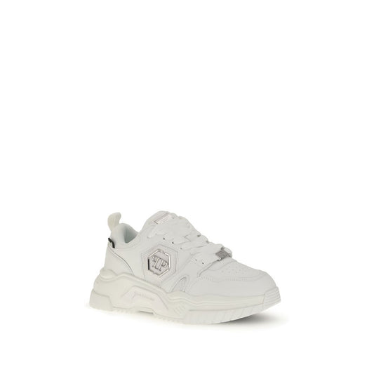 Philipp Plein Weiße Polyester-Sneaker für sportliche Aktivitäten