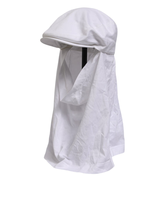 Dolce & Gabbana Baseball-Sturmhaube aus weißer Baumwolle mit DG-Logo