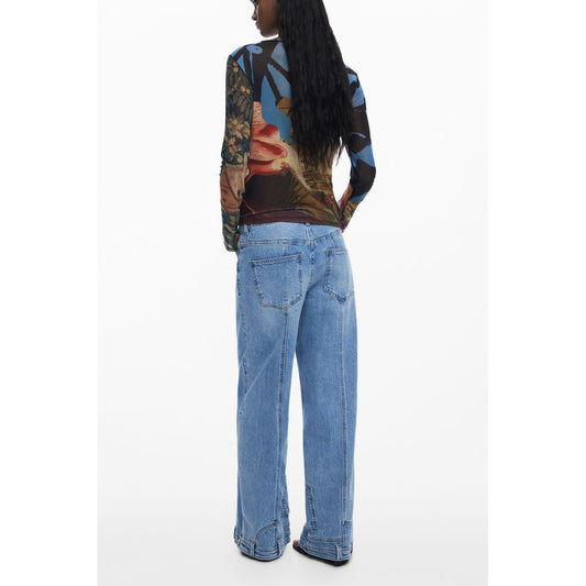 Desigual Schwarzes Polyester-T-Shirt für Damen