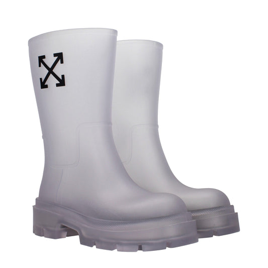 Stiefeletten aus transparentem PVC in Off-White