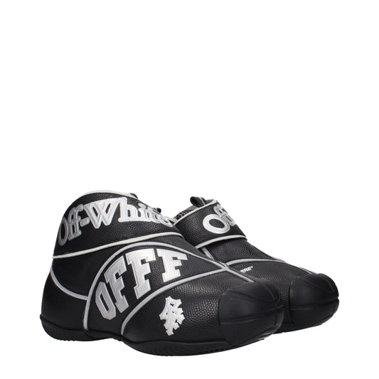 Schwarze Leder-High-Top-Sneaker von Off-White