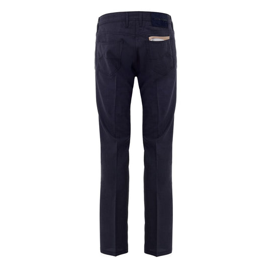 Jacob Cohen Blue Wool Casual Pants