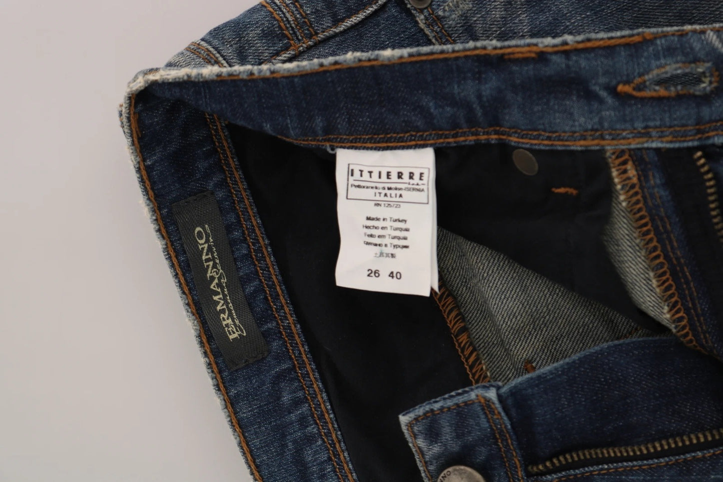 Ermanno Scervino Blau verwaschene Bootcut-Jeans für den Alltag