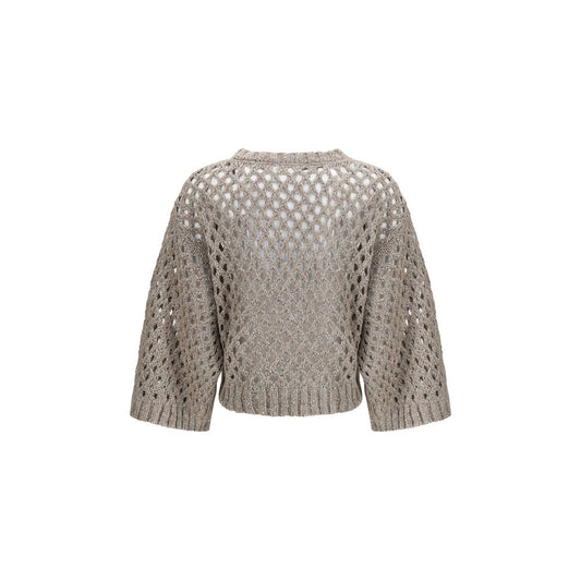Brunello Cucinelli braunes Seiden-Sweatshirt
