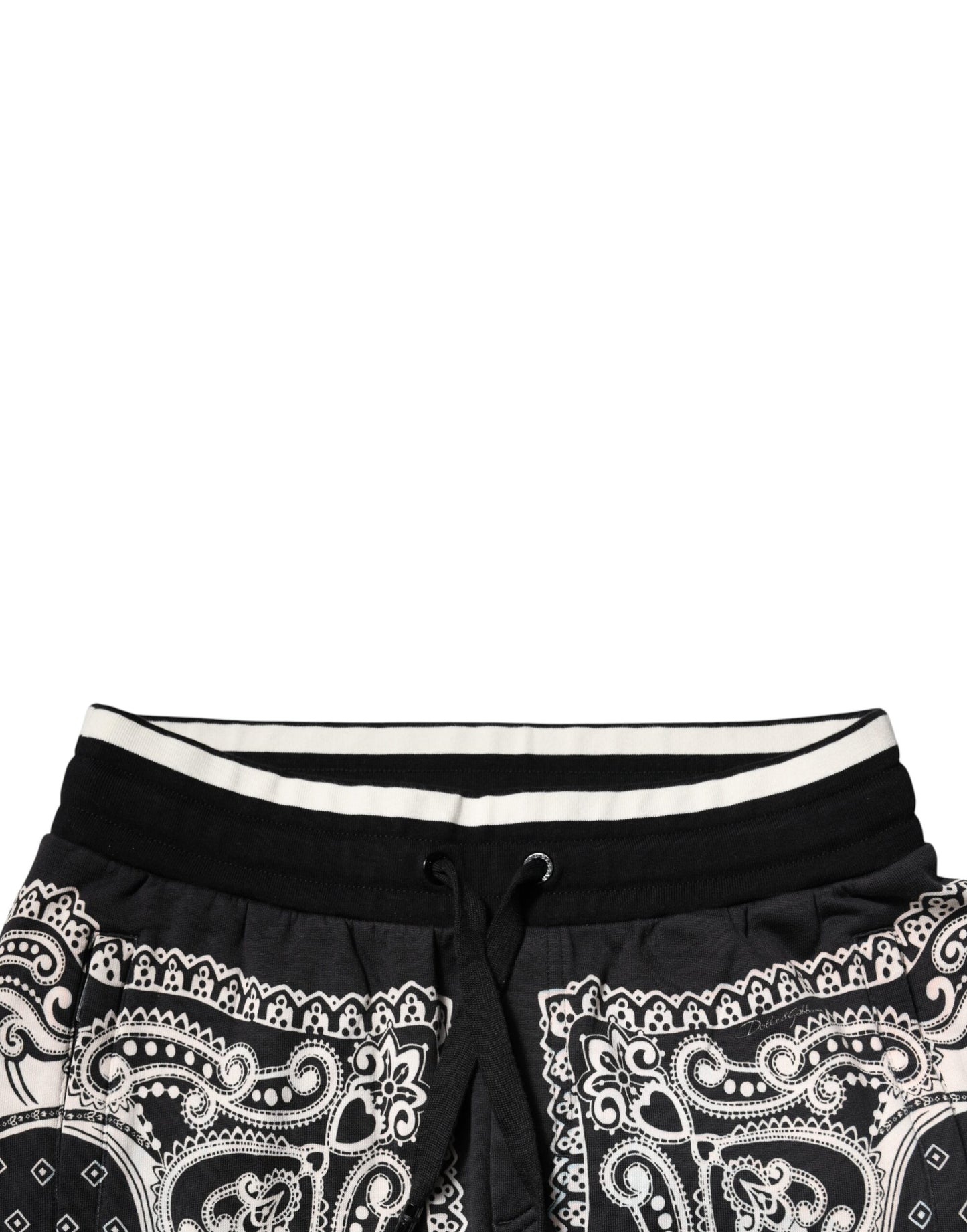 Dolce & Gabbana – Schwarze Jogginghose aus Baumwolle mit Bandana-Muster