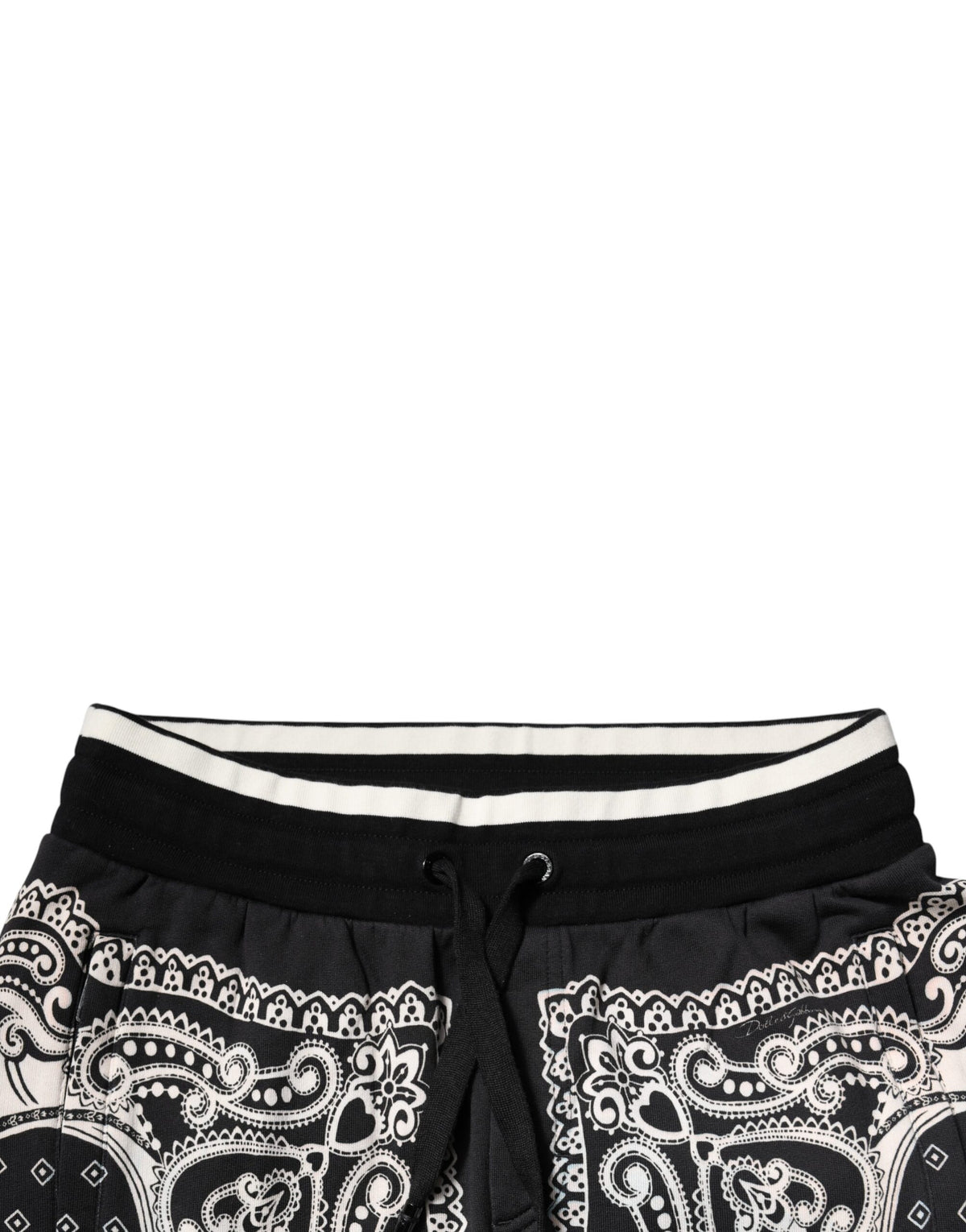 Dolce & Gabbana – Schwarze Jogginghose aus Baumwolle mit Bandana-Muster