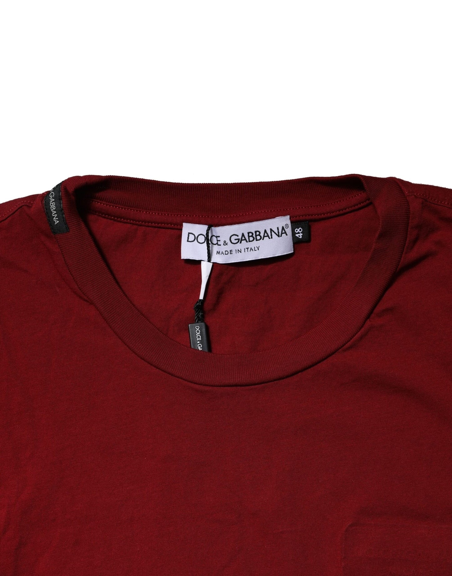 Dolce & Gabbana – Kastanienbraunes T-Shirt aus Baumwolle mit Rundhalsausschnitt und kurzen Ärmeln