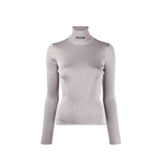 Balenciaga Grauer Rollkragenpullover aus Polyester