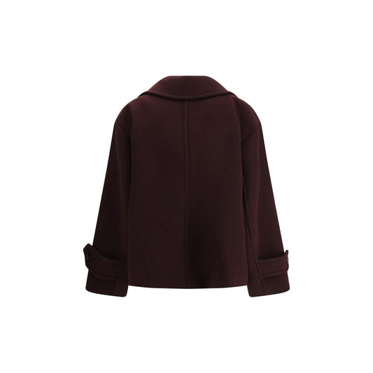 Chloé Bordeaux Fleece Wool Coat