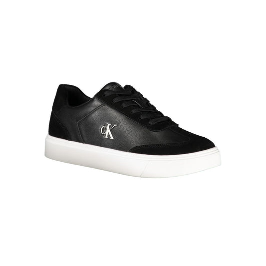 Calvin Klein Herren-Sneaker aus schwarzem Leder