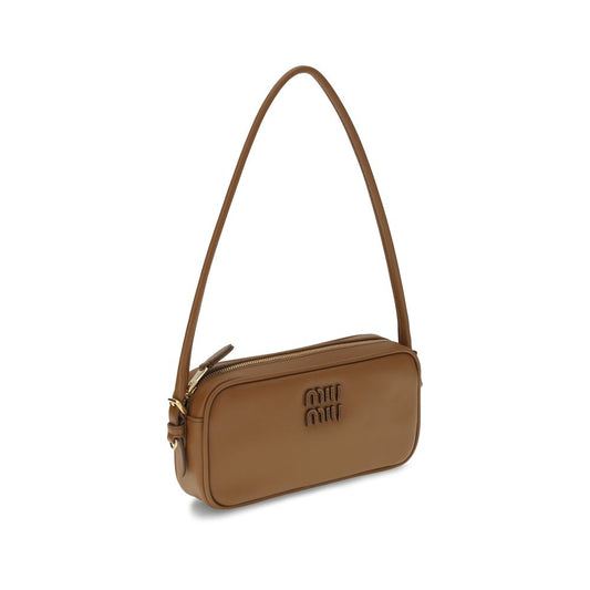Miu Miu Schultertasche aus braunem Kalbsleder (Bos Taurus)