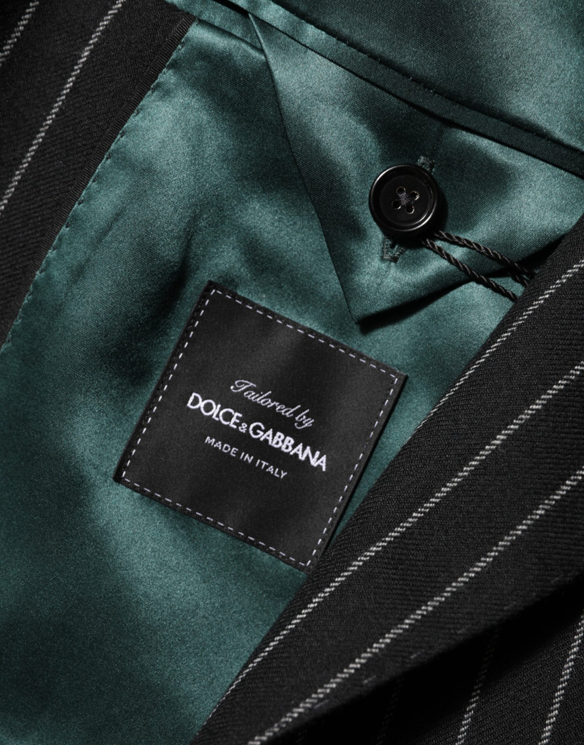 Dolce & Gabbana – Schwarz gestreifter Anzugsjacken-Blazer mit 2 Knöpfen