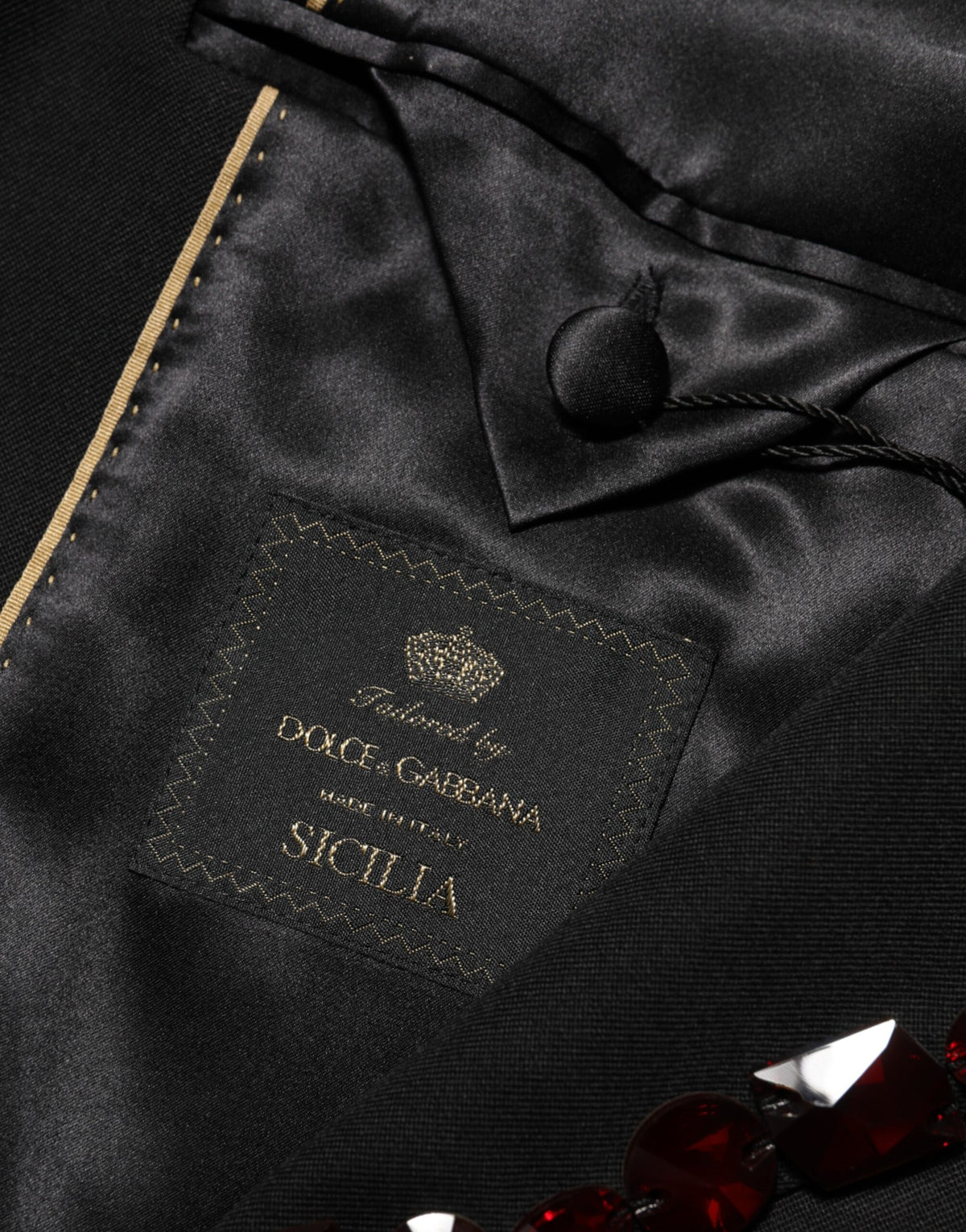 Dolce & Gabbana Schwarzer SICILIA Blazer mit Kristallverzierung für Herren