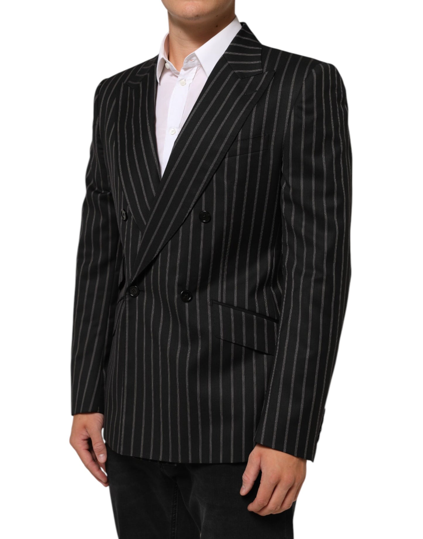 Dolce & Gabbana – SICILIA – Anzugblazer mit 1 Knopf und schwarzen Streifen