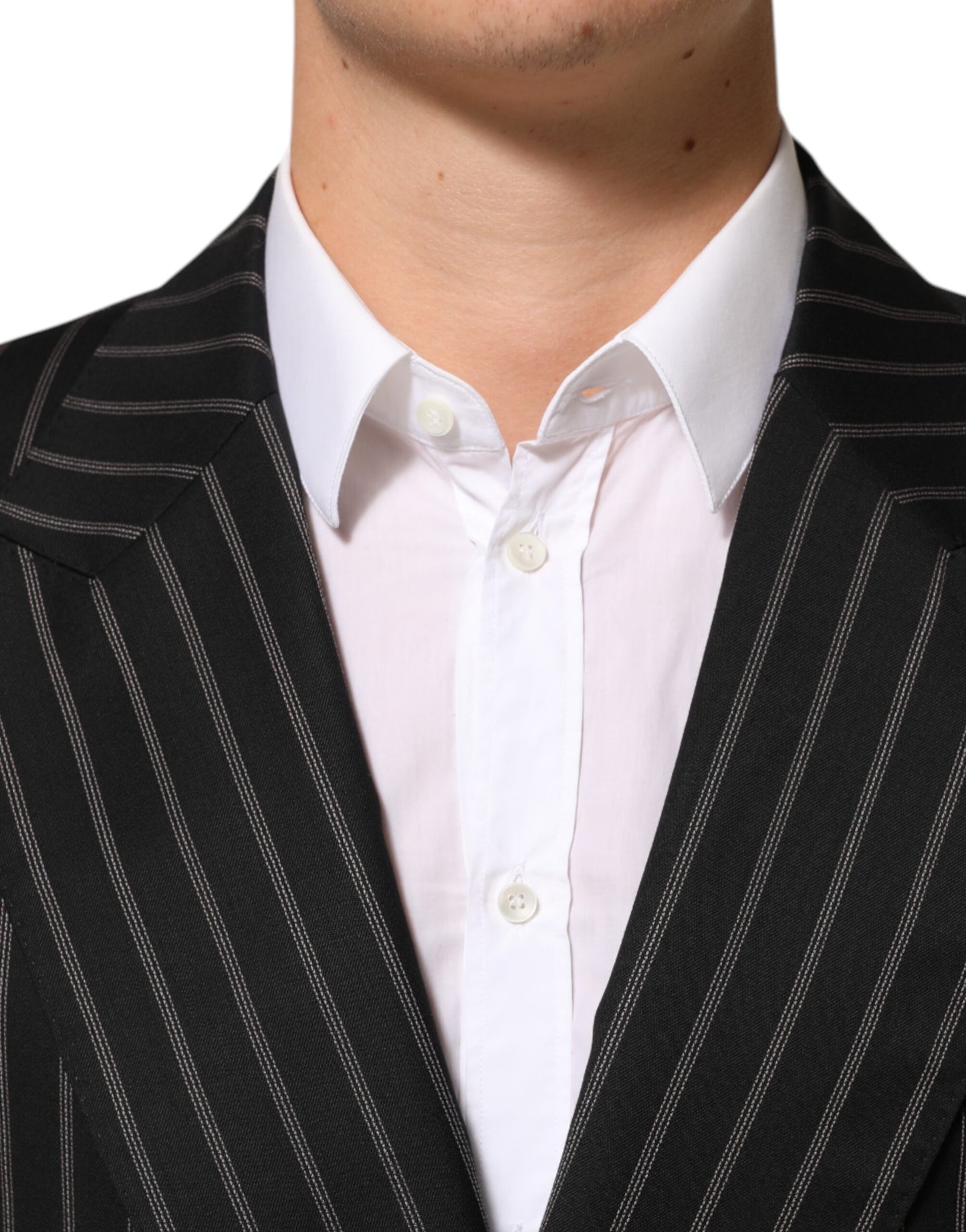 Dolce & Gabbana – SICILIA – Anzugblazer mit 1 Knopf und schwarzen Streifen