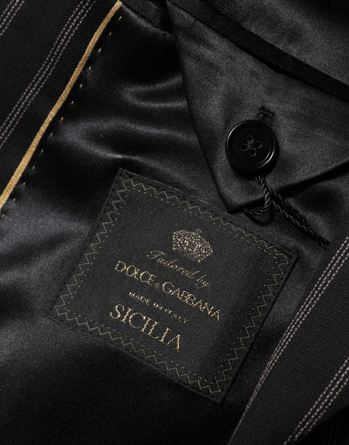 Dolce & Gabbana – SICILIA – Anzugblazer mit 1 Knopf und schwarzen Streifen