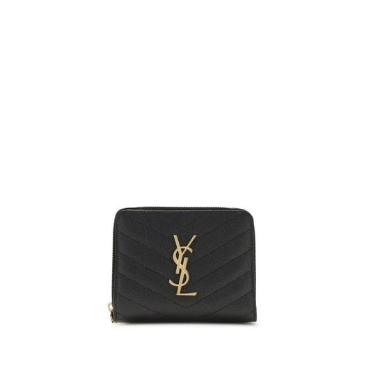 Saint Laurent Portemonnaie aus schwarzem Kalbsleder (Bos Taurus)